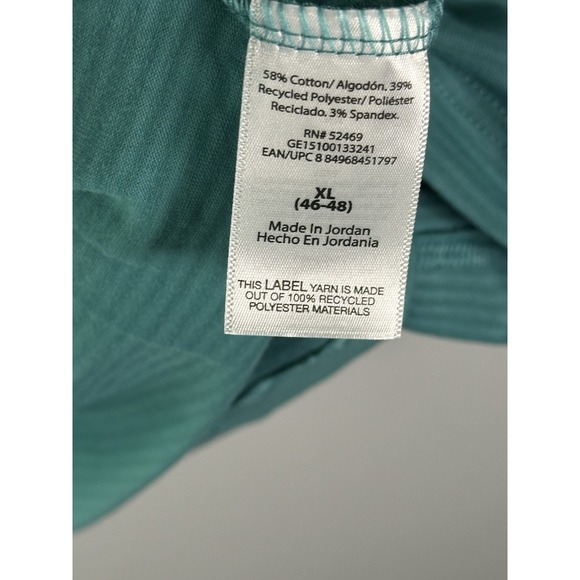 GEORGE Pocket Tee NWT Mens XL Crew Neck Short Sleeve Teal Striped T Shirt - Picture 6 of 9